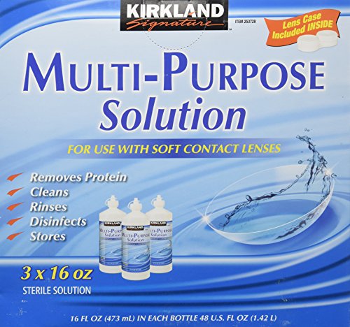 0966195372806 - KIRKLAND SIGNATURE MULTI-PURPOSE STERILE SOLUTION FOR ANY SOFT CONTACT LENS, 3 COUNT ( 16 OZ BOTTLES )