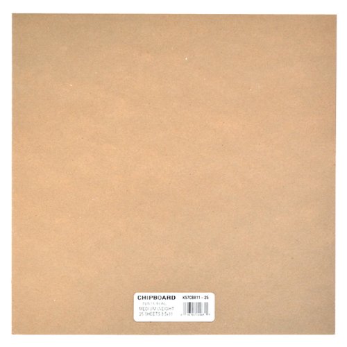 0096701140879 - GRAFIX MEDIUM WEIGHT CHIPBOARD SHEETS, 12-INCH BY 12-INCH, NATURAL, 25-PACK