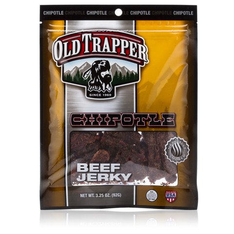 0096802627682 - OLD TRAPPER BEEF JERKY 3.25 OZ BAGS 4 COUNT (CHIPOTLE)