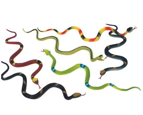0097138629890 - 12 RUBBER RAINFOREST SNAKES/14 RAIN FOREST SNAKE FIGURES/PARTY FAVORS/NATURE TOYS/ANACONDA/BOA CONSTRICTOR/RATTLE/CORAL/VIPER