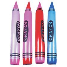 0097138667762 - 12 INFLATABLE CRAYONS ~ 24 INCH ~ NEW ~ PHOTO PROPS, ROOM DECORATIONS, PARTY FAVORS