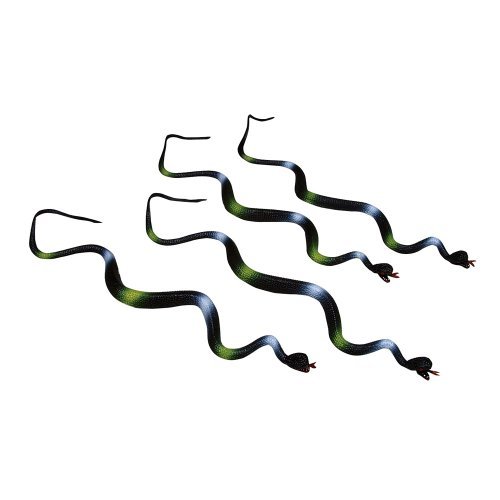 0097138685759 - 12 GREEN GARDEN SNAKES GREAT TO KEEP BIRDS AWAY RUBBER TOY 24