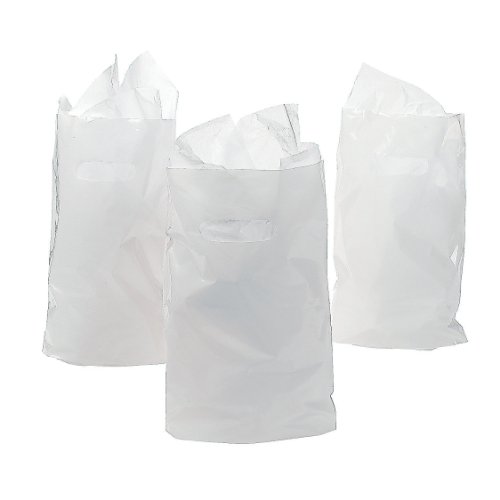 0097138761477 - 50 ~ WHITE PLASTIC BAGS ~ 8.75 X 12 ~ NEW ~ LOOT BAGS, PARTY FAVOR BAGS