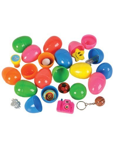 0097138772275 - 24 ~ TOY FILLED EASTER EGGS ~ APPROX. 2.25 INCH ~ NEW (ASSORTED PASTEL COLORS)