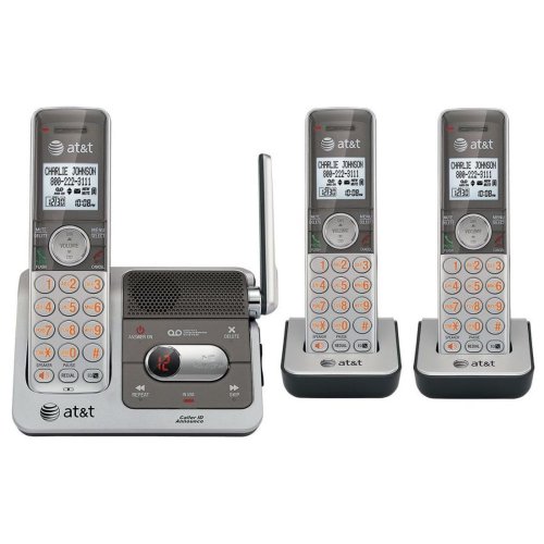 0971478054584 - AT&T CL82301 DECT 6.0 CORDLESS PHONE, SILVER/GREY, 3 HANDSETS