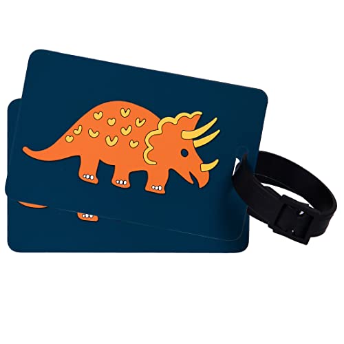 0097277180900 - WILDKIN KIDS LUGGAGE TAGS FOR BOYS AND GIRLS, INCLUDES 2 MATCHING BAG TAGS AND REMOVABLE INFORMATION CARD, PERFECT SIZE FOR ATTACHING TO SUITCASES, BACKPACKS, AND DUFFLE BAGS (JURASSIC DINOSAURS)
