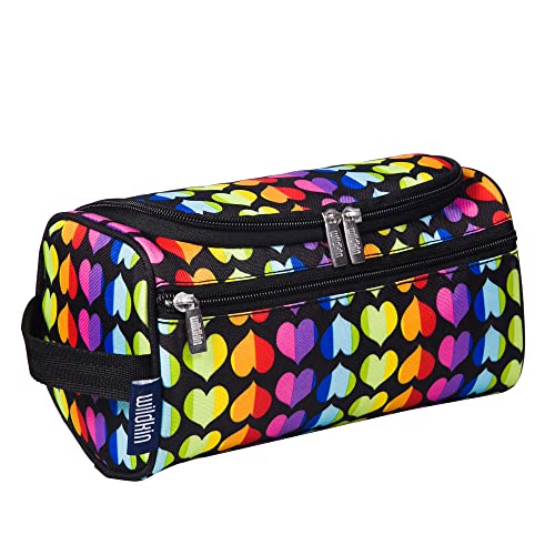 0097277340717 - WILDKIN TOILETRY BAG FOR BOYS, GIRLS, AND ADULTS, TOILETRY BAGS MEASURES 9.5 X 5 X 5 INCHES, MULTIFUNCTIONAL, SPACIOUS & IDEAL SIZED FOR WEEKEND OR OVERNIGHT TRAVEL BAG, BPA-FREE (RAINBOW HEARTS)