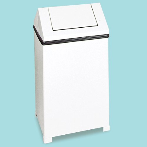 0097591038246 - FIRE-SAFE SWING TOP RECEPTACLE SQUARE STEEL WHITE
