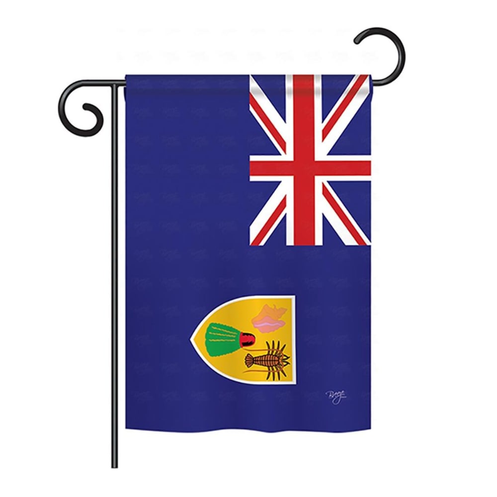 0009765278648 - BREEZE DECOR BD-CY-GS-108335-IP-BO-D-US15-BD 13 X 18.5 IN. TURKS & CAICOS FLAGS OF THE WORLD