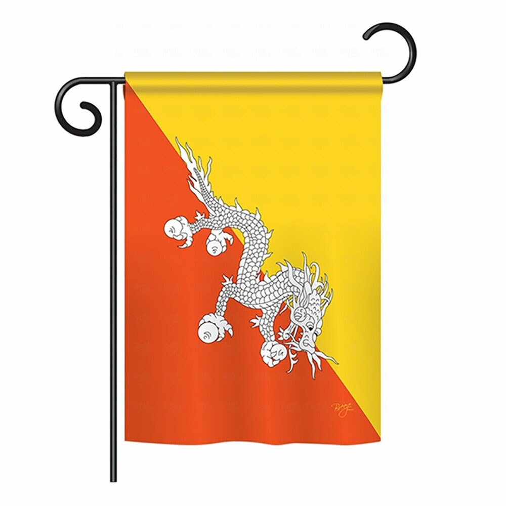 0009765278747 - BREEZE DECOR BD-CY-GS-108274-IP-BO-D-US15-BD 13 X 18.5 IN. BHUTAN FLAGS OF THE WORLD NATIONAL