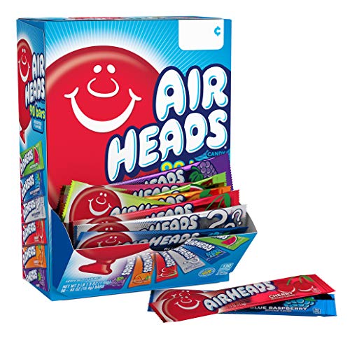 0097727329453 - AIRHEADS BARS, CHEWY FRUIT TAFFY CANDY, VARIETY PACK, BACK TO SCHOOL FOR KIDS, NON MELTING, PARTY 90 COUNT (PACKAGING MAY VARY)