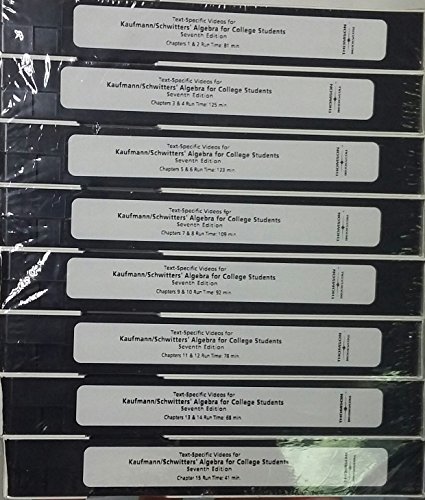 9780534400408 - KAUFMANN/SCHWITTERS' ALGEBRA FOR COLLEGE STUDENTS - SEVENTH EDITION - COMPLETE 8 VHS SET