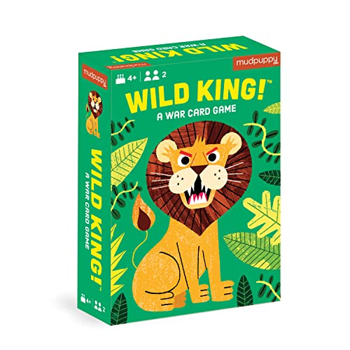 9780735377387 - WILD KING! FROM MUDPUPPY – CARD GAME FEATURING COLORFULLY ILLUSTRATED WILD ANIMALS, SIMILAR PLAY TO WAR CARD GAME, 2-4 PLAYERS, AGES 4+