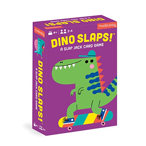 9780735377394 - DINO SLAPS! FROM MUDPUPPY –CARD GAME WITH BRIGHT AND COLORFUL ILLUSTRATIONS OF PREHISTORIC ANIMALS, PLAYED LIKE SLAP JACK, 2-4 PLAYERS, AGES 4+