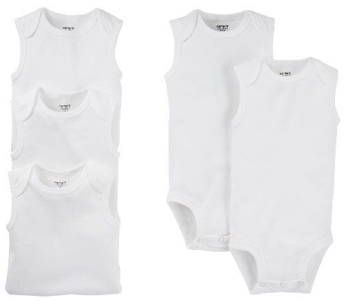 9781412718011 - CARTER'S UNISEX BABY 5-PACK S/L BODYSUITS - WHITE - 6 MONTHS