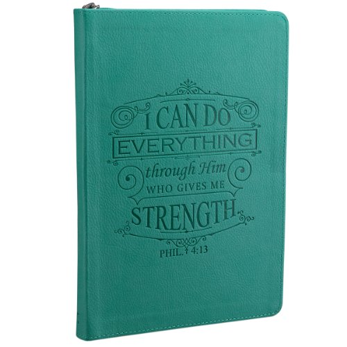 9781432109479 - I CAN DO EVERYTHING THROUGH HIM ZIPPERED TURQUOISE FLEXCOVER JOURNAL