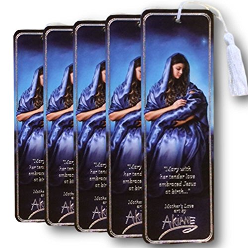 9781605161730 - DELUXE 5 BOOKMARK SET - FEATURING MOTHER'S LOVE - THE AKIANE KRAMARIK PAINTING OF VIRGIN MARY, THE MOTHER JESUS - THE YOUNGEST PICTURE OF JESUS OF ALL AKIANE'S PAINTINGS