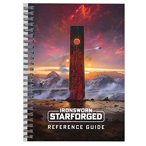 9781802810486 - IRONSWORN: STARFORGED - REFERENCE GUIDE – WIRE-BOUND RPG EXPANSION BOOK, MODIPHIUS ENTERTAINMENT, HUMAN CENTRIC SCIENCE FICTION, 127 PAGES, 6X9, COLORFUL ILLUSTRATIONS, NEW RESOURCES & REFERENCES