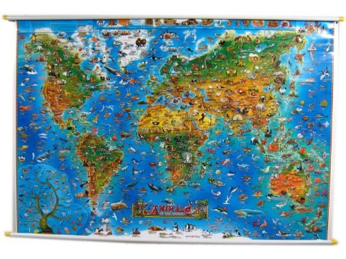 9781905502059 - DINO'S ILLUSTRATED CHILDRENS MAP OF ANIMALS OF THE WORLD