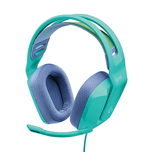 0097855165510 - LOGITECH G335 WIRED GAMING HEADSET, WITH FLIP TO MUTE MICROPHONE, 3.5MM AUDIO JACK, MEMORY FOAM EARPADS, LIGHTWEIGHT, COMPATIBLE WITH PC, PLAYSTATION, XBOX, NINTENDO SWITCH – MINT