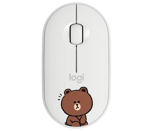 0097855169167 - LOGITECH M350 LINE-FRIENDS BROWN BLUETOOTH OR 2.4 GHZ WITH USB MINI-RECEIVER, SILENT, SLIM COMPUTER MOUSE WITH QUIET CLICK FOR LAPTOP/NOTEBOOK/CHROMEBOOK/PC/MAC