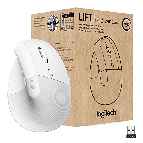 0097855170996 - LOGITECH LIFT FOR BUSINESS, VERTICAL ERGONOMIC MOUSE, WIRELESS, BLUETOOTH OR SECURED LOGI BOLT USB, QUIET CLICKS, GLOBALLY CERTIFIED, WINDOWS/MAC/CHROME/LINUX - OFF WHITE