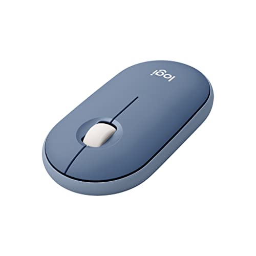 0097855178312 - LOGITECH PEBBLE WIRELESS MOUSE WITH BLUETOOTH OR 2.4 GHZ RECEIVER, SILENT, SLIM COMPUTER MOUSE WITH QUIET CLICKS FOR LAPTOP, NOTEBOOK, IPAD, PC AND MAC - BLUEBERRY