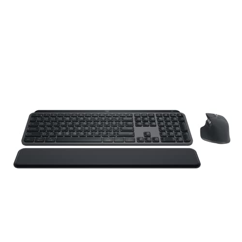 0097855187963 - LOGITECH MX KEYS S COMBO - PERFORMANCE WIRELESS KEYBOARD AND MOUSE WITH PALM REST, CUSTOMIZABLE ILLUMINATION, FAST SCROLLING, BLUETOOTH, USB C, FOR WINDOWS, LINUX, CHROME, MAC