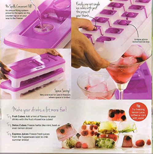 9787861850258 - 2 X TUPPERWARE PURE & FRESH UNIQUE COVERED COOL CUBES ICE TRAY IN PURPLE WITH OPENING LID CONTAIN 14 CUBES - HERBALSTORE_24*7
