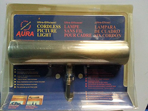 0097881488515 - AURA ULTRA-EFFICIENT ANTIQUE BRASS CORDLESS PICTURE LIGHT LAMP