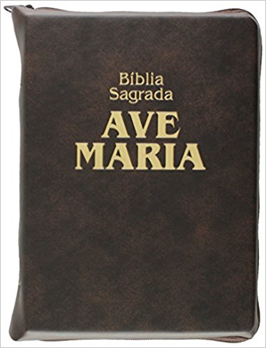 9788527605298 - BÍBLIA SAGRADA MARROM COM ZÍPER DITORA AVE MARIA