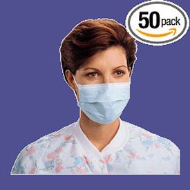 9789576799082 - MEDICAL SURGICAL EARLOOP PROCEDURE FACE MASKS BLUE WITH FIBERGLASS-FREE, BOX OF 50