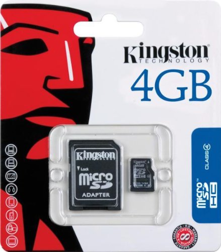 9789966695512 - KINGSTON 4 GB MICROSDHC CLASS 4 FLASH MEMORY CARD SDC4/4GB