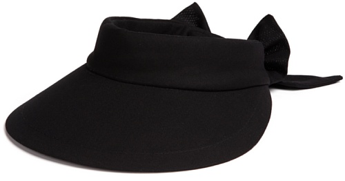 0097914161309 - SCALA WOMEN'S DELUXE BIG BRIM COTTON VISOR WITH BOW, BLACK, ONE SIZE