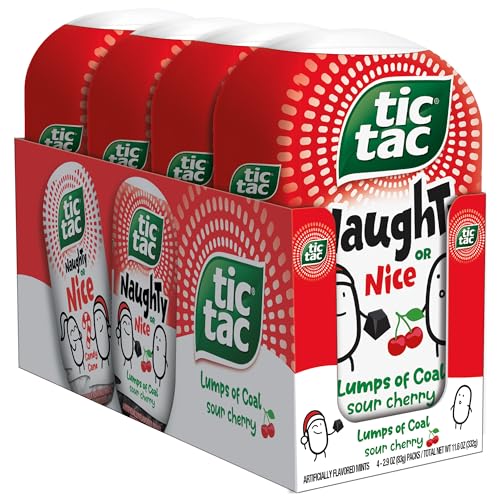 0009800055470 - TIC TAC BLACK CHERRY HARD CANDY MINTS PERFECT STOCKING STUFFER, PACK OF 4