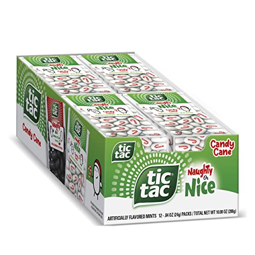 0009800055975 - TIC TAC CANDY CANE HARD CANDY MINTS PERFECT STOCKING STUFFER, PACK OF 12
