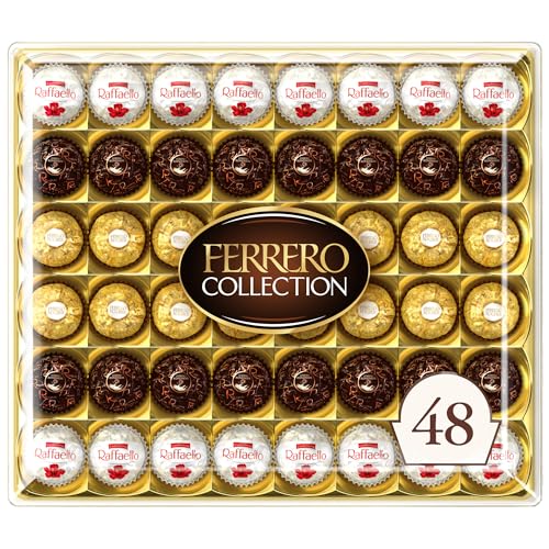 0009800200986 - FERRERO ROCHER FINE HAZELNUT MILK CHOCOLATE AND COCONUT CANDIES, 48 COUNT, ASSORTED CHOCOLATE CANDY COLLECTION GIFT BOX