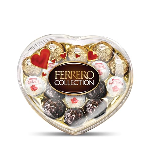 0009800208166 - FERRERO COLLECTION, 16 COUNT, ASSORTED HAZELNUT, CHOCOLATE AND COCONUT, VALENTINES CHOCOLATE HEART GIFT BOX, 6.2 OZ