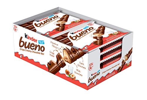 Kinder Bueno White Chocolate and Hazelnut Cream Candy Bar, 2 Individually  Wrapped 1.4 oz each, 30 Pack - Limited Edition