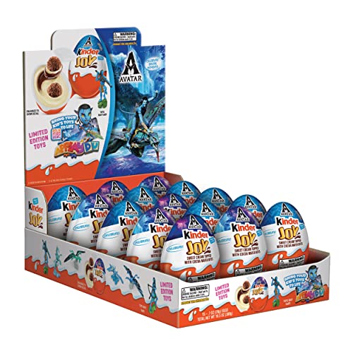 0009800573042 - KINDER JOY AVATAR EGGS, CREAM AND CHOCOLATEY WAFERS WITH TOY INSIDE, INDIVIDUALLY WRAPPED, 10.5 OZ, BULK 1 PACK, 15 EGGS
