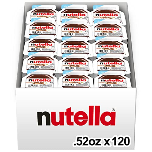 0009800806010 - NUTELLA CHOCOLATE HAZELNUT SPREAD, SINGLE SERVE MINI CUPS, PERFECT TOPPING FOR PANCAKES, .52 OZ EACH, 120 COUNT