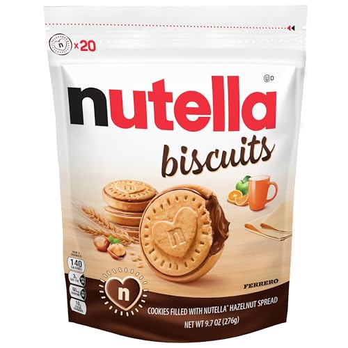 0009800830039 - NUTELLA BISCUITS, HAZELNUT SPREAD WITH COCOA, SANDWICH COOKIES, 20-COUNT BAG