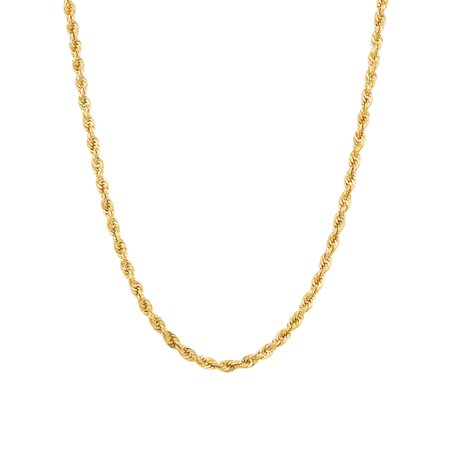 0098087788065 - BRILLIANCE FINE JEWELRY 10K YELLOW GOLD POLISHED 2.9MM ROPE CHAIN, 18” NECKLACE