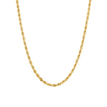 0098087788072 - BRILLIANCE FINE JEWELRY 10K YELLOW GOLD POLISHED ROPE CHAIN NECKLACE, 24”