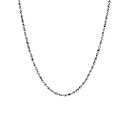 0098087788126 - BRILLIANCE FINE JEWELRY 10K WHITE GOLD POLISHED ROPE CHAIN NECKLACE, 20”
