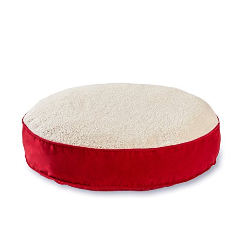 0098198506107 - SCOUT DELUXE ROUND DOG BED SIZE SMALL 30 COLOR CRIMSON SHERPA