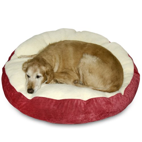 0098198506121 - SCOUT DELUXE ROUND DOG BED SIZE MEDIUM 36 COLOR CRIMSON SHERPA