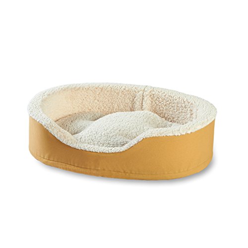 0098198506183 - HAPPY HOUNDS OLIVER FOAM DOG BED, EXTRA SMALL 15 BY 18-1/2-INCH, TOAST