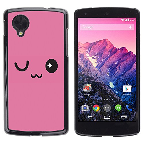 9822705057865 - STUSS CASE / HARD PROTECTIVE CASE COVER - WINKING AT YOU WITH A A STAR IN MY EYES - LG NEXUS 5 D820 D821