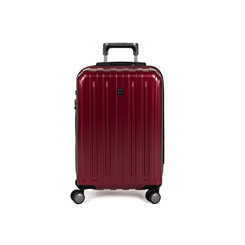 0098376027394 - DELSEY LUGGAGE HELIUM TITANIUM CARRY-ON EXP SPINNER TROLLEY RED, BLACK CHERRY, ONE SIZE